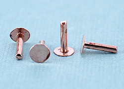 Rivets, Findings & Stringing Copper Solid Nail Head 1/20" Rivets, 1/4" Long, Pk 100